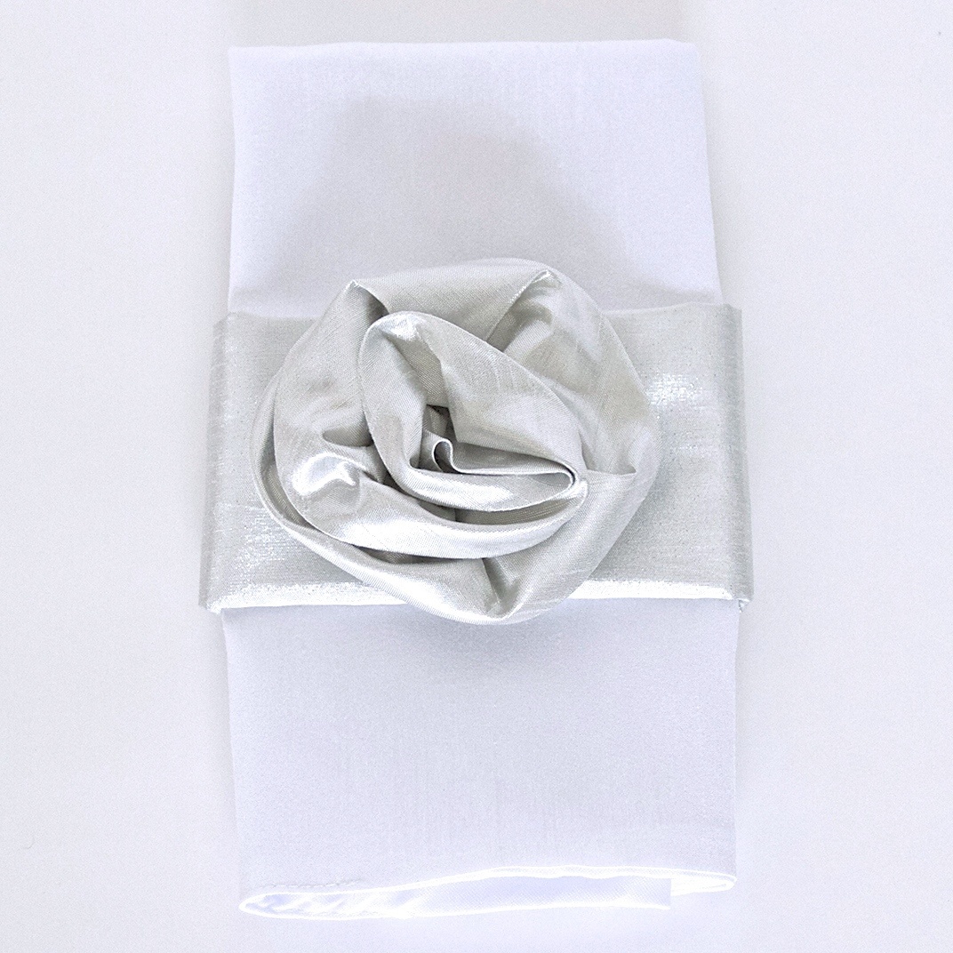 Silver Rose Napkin Band - Preston Bailey Collection - Nüage Designs