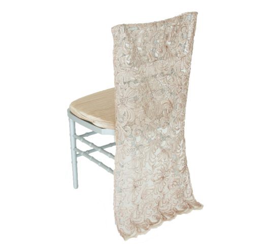 Taupe Victorian Lace Chair Back