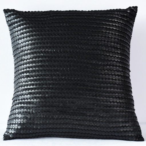 Black Leather Dot  Pillow